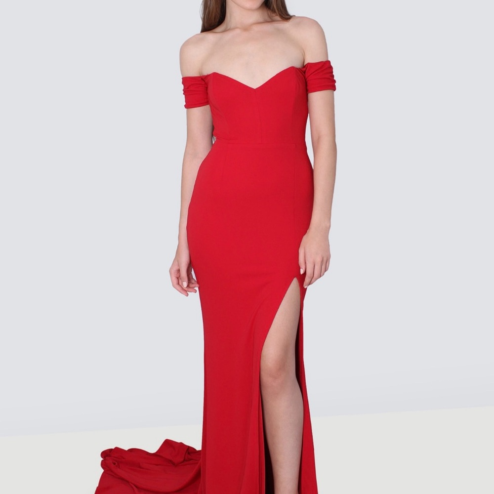 Abys by Abby Red Gown with slit